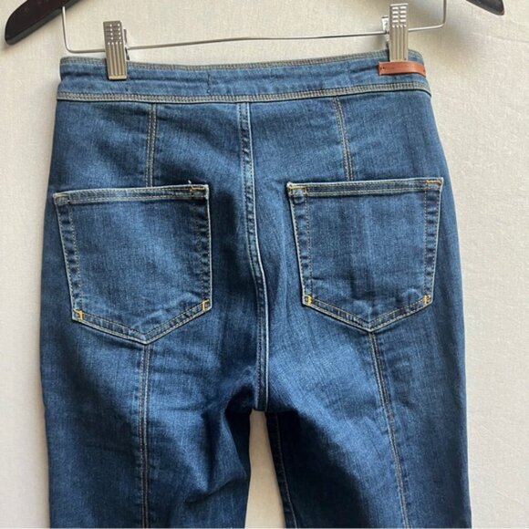 Pilcro and the Letterpress Anthropologie high rise bootcut denim jeans Sz 26 - Picture 4 of 14